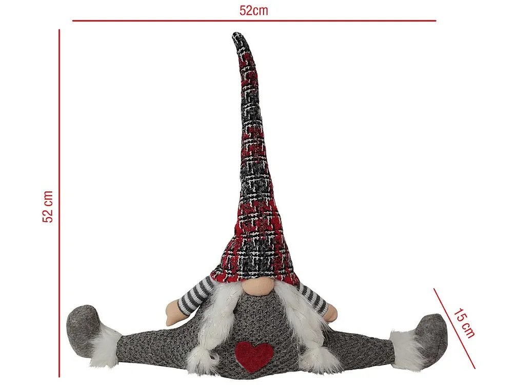Decoração de Natal Gnome Elfo em tecido cinzento nórdico Mobili Rebecca