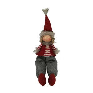 Elfos Nórdicos de Natal Tecido de Natal Vermelho Cinzento Decoração de Natal Mobili Rebecca