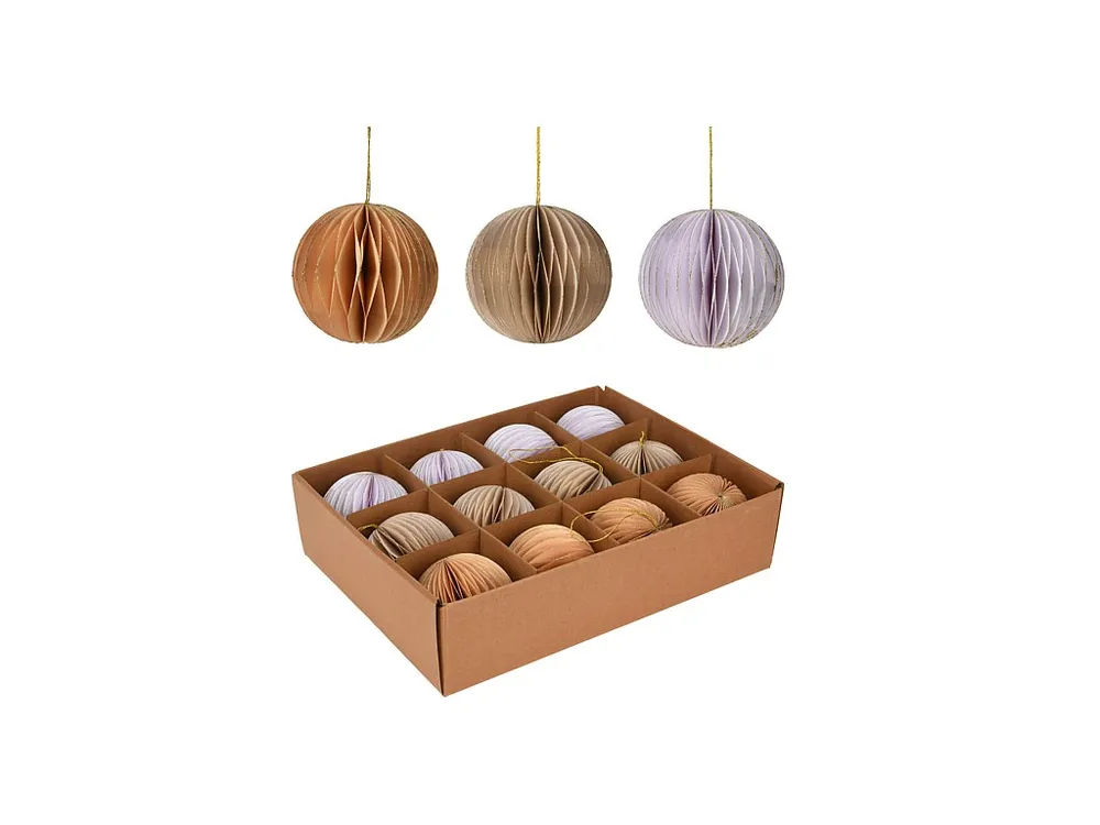 Enfeites de Bolas Penduradas para Árvore de Natal 12 peças Ø 8 cm Mobili Rebecca