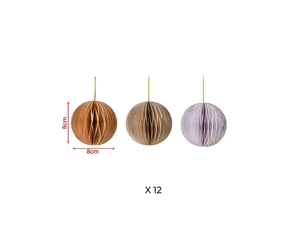 Enfeites de Bolas Penduradas para Árvore de Natal 12 peças Ø 8 cm Mobili Rebecca