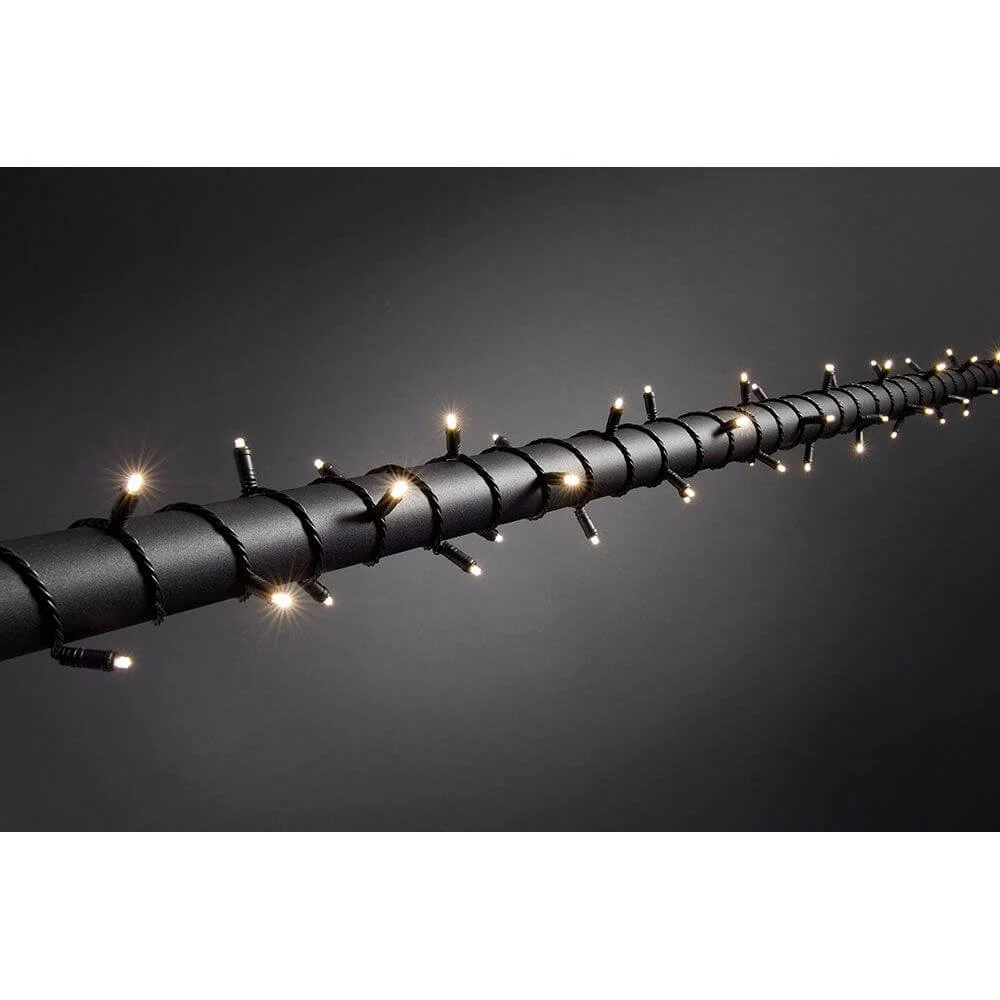 31m Luzes de fada Micro LED com temporizador de 9h IP67 120 díodos brancos quentes IP44