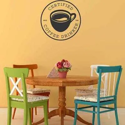 Adesivo Decorativo - certified 0,59x0,59 Metros (Certificado de viciado em café)