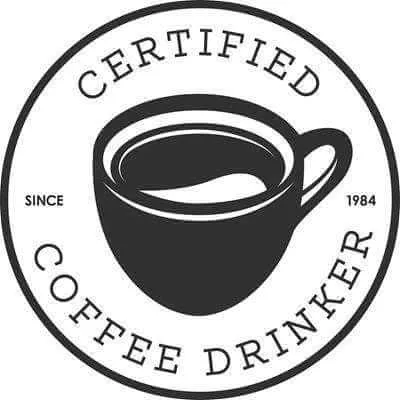 Adesivo Decorativo - certified 0,59x0,59 Metros (Certificado de viciado em café)