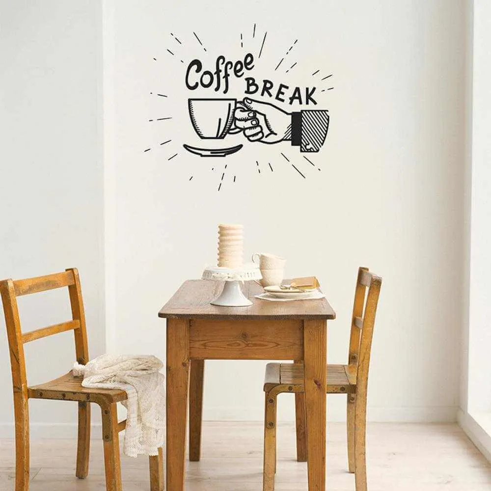 Adesivo Decorativo - COFFEE BREAK 0,59x0,66 Metros (Pausa para o café)
