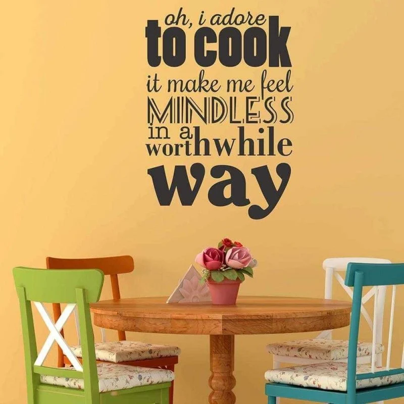 Adesivo Decorativo - TO COOK 0,59X0,85 Metros (Oh, eu adoro cozinhar, me faz sentir desatento de uma forma boa)