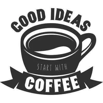 Adesivo Decorativo - good ideas 0,69x0,59 Metros (Boas ideias surgem com café)