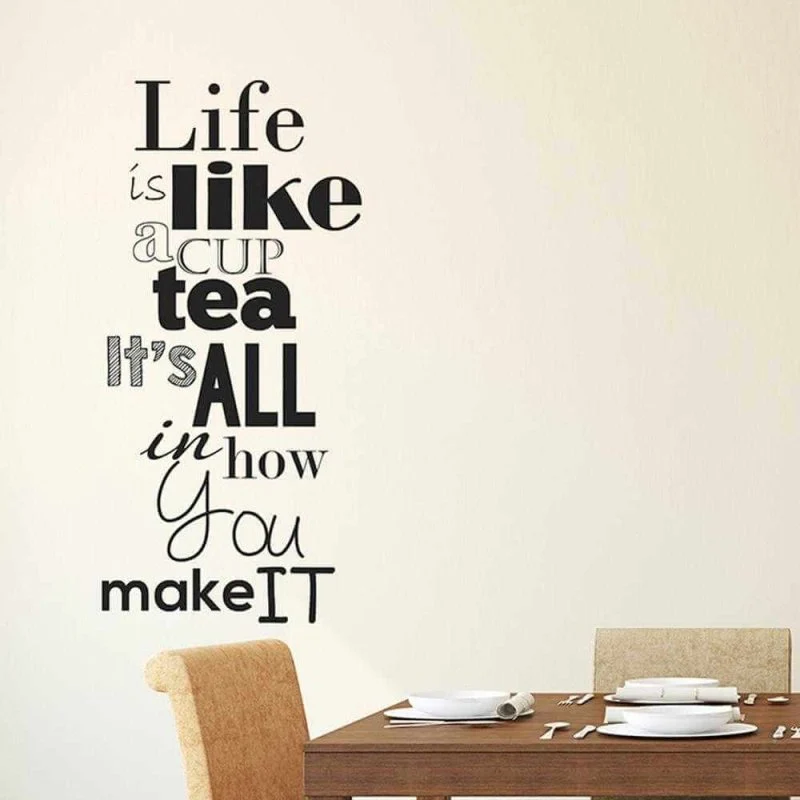 Adesivo Decorativo - life 0,59x1,23 Metros ( vida é como uma xícara de chá, o segredo está em como você faz)