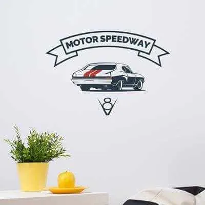 Adesivo Decorativo - Motor Speedway - Medidas 0,87x0,59M