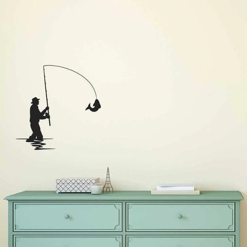 Adesivo Decorativo - Pescador - Medidas 0,59x0,59M