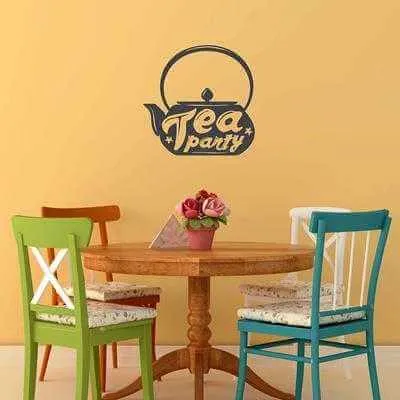 Adesivo Decorativo - tea party 0,59x0,59 Metros (Festa do chá)