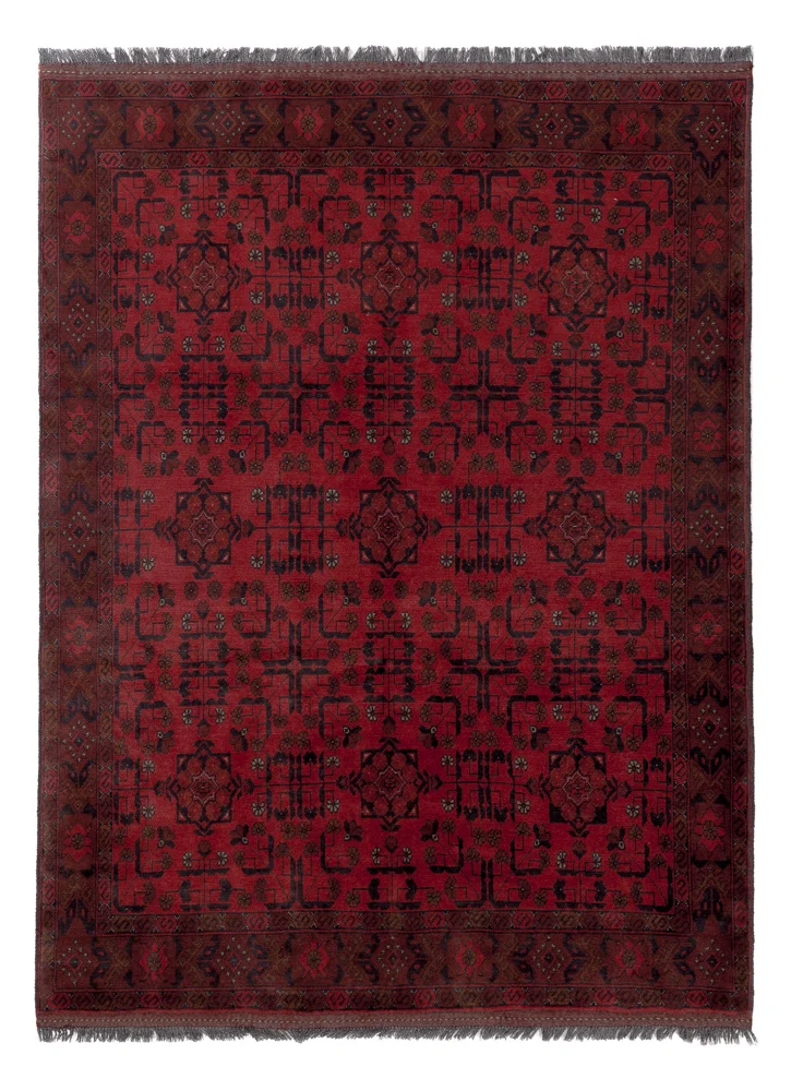 Afghan Teppich - Kunduz - 197 x 153 cm - rot
