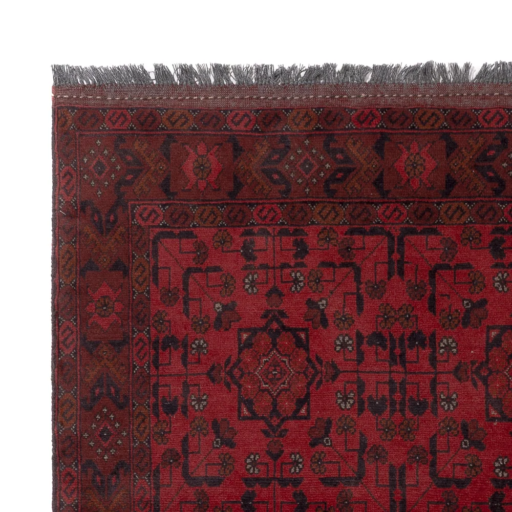 Afghan Teppich - Kunduz - 197 x 153 cm - rot