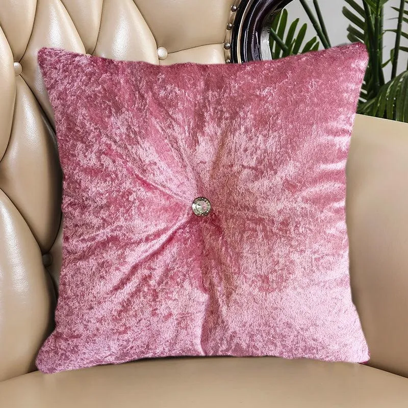 Almofada Com Diamante Quadrada Rosa 50*50cm