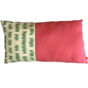 Almofada Double Ikat Verde/Rosa 85x45