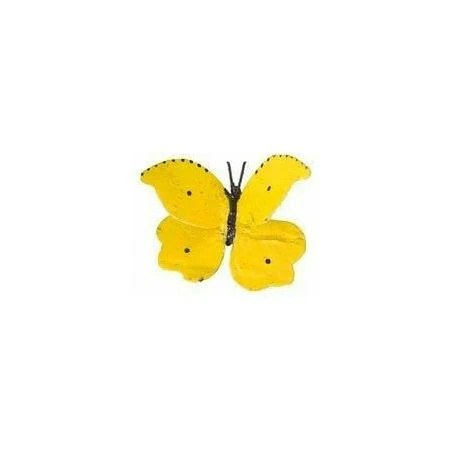 Borboleta amarela para fixar - Inseto decorativo em metal reciclado Arrosoir & Persil