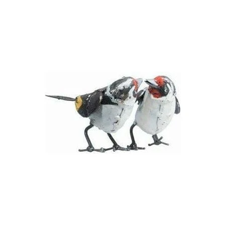 Chardonneret élégant – Casal - Pássaro decorativo em metal reciclado Arrosoir & Persil