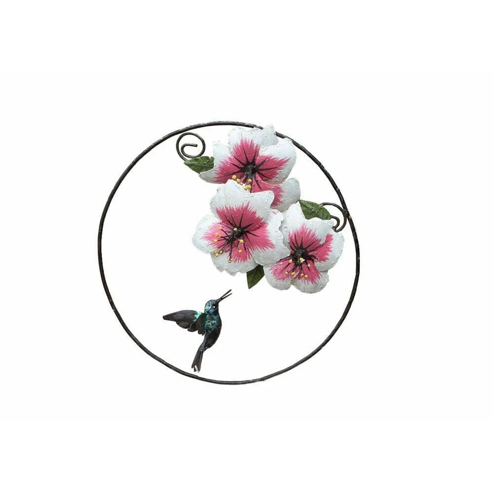 Círculo Beija-flor hibisco - Animal decorativo em metal reciclado Arrosoir & Persil