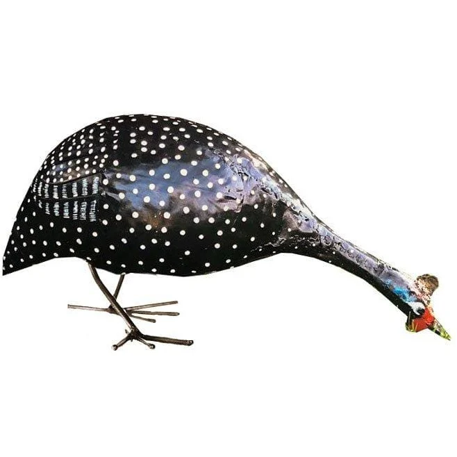 Galinha-d'angola ciscar - Pássaro decorativo em metal reciclado Arrosoir & Persil