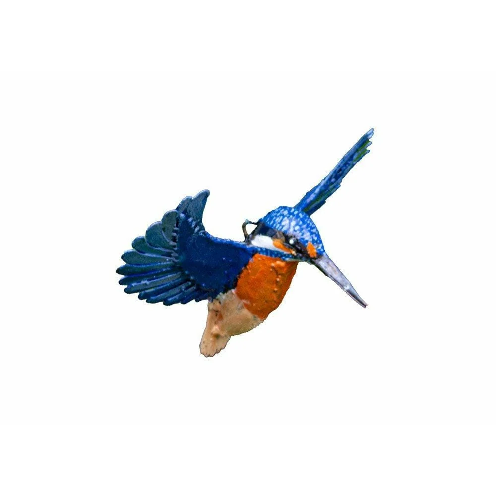 Martim-pescador em voo - Pássaro decorativo em metal reciclado Arrosoir & Persil