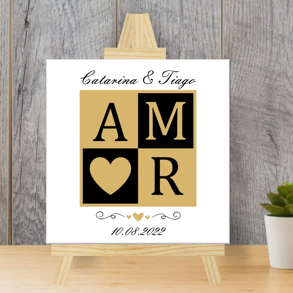 Azulejo " M ♡ R"