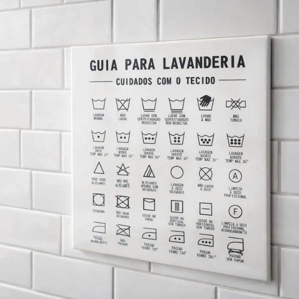 Azulejo Decorativo Guia para Lavanderia