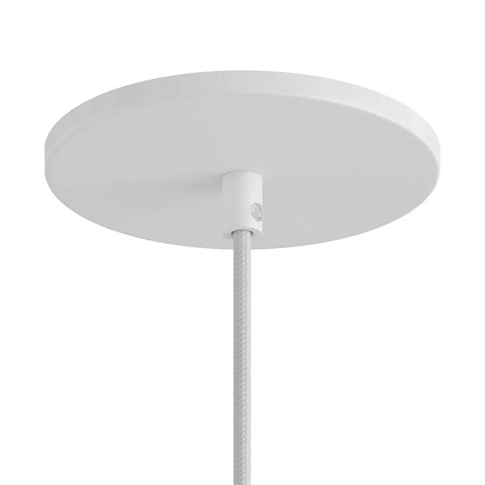 Base de teto de embutir ao nível da parede com 1 furo central - Branco mate