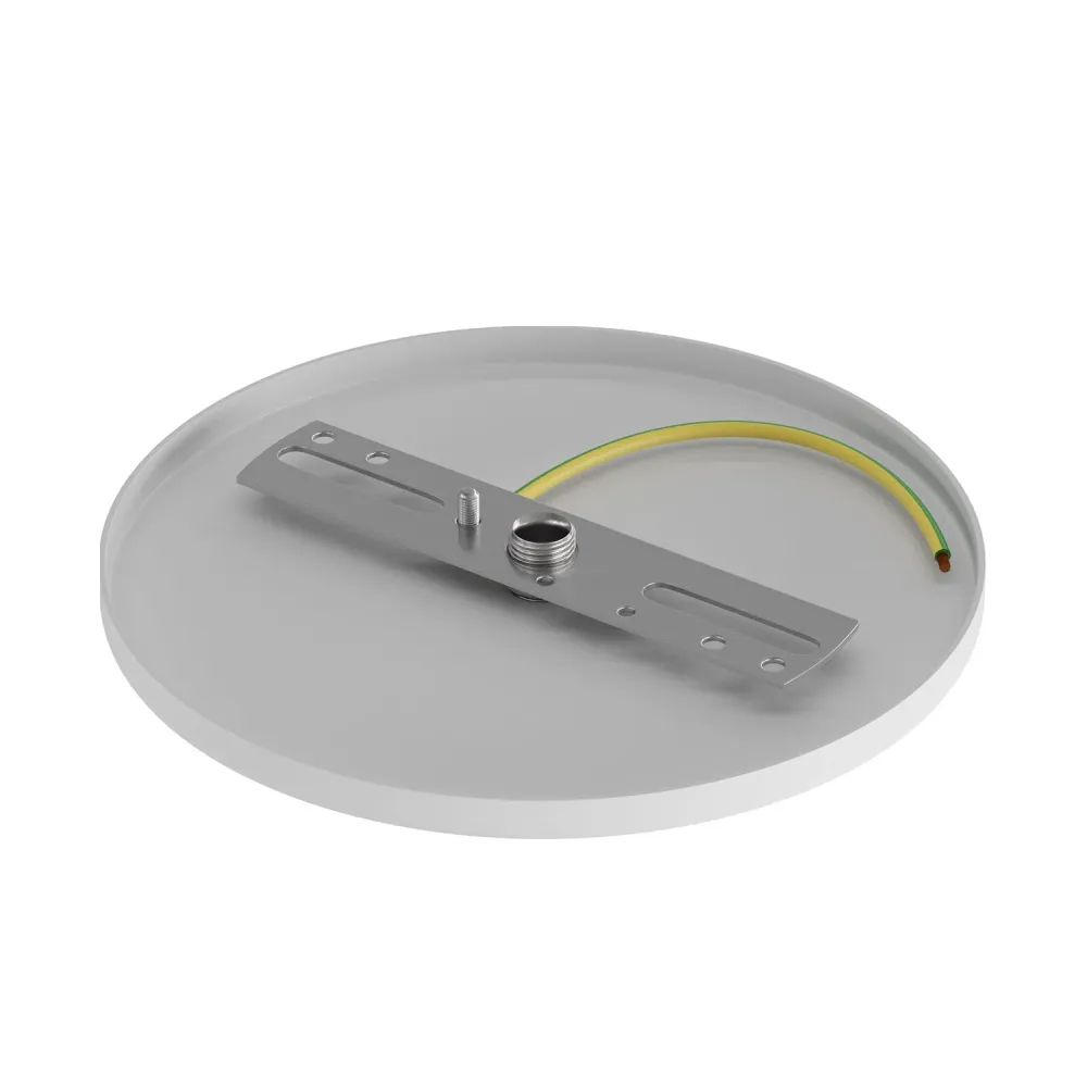 Base de teto de embutir ao nível da parede com 1 furo central - Branco mate