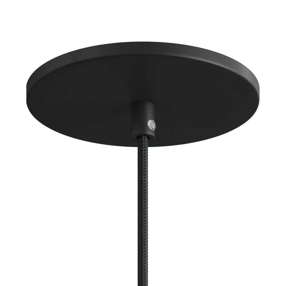 Base de teto de embutir ao nível da parede com 1 furo central - Preto