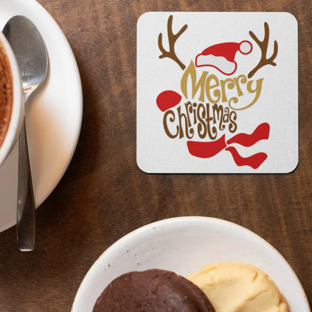 Bases de copos (6 unidades) "Merry Christmas"
