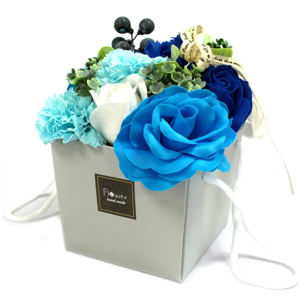 Bouquet de Flores de Sabão Azul para Casamento