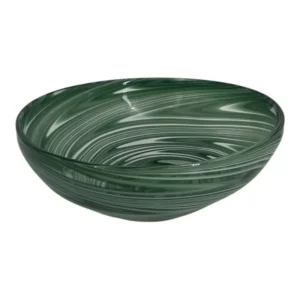 Bowl em Vidro Verde e Branco