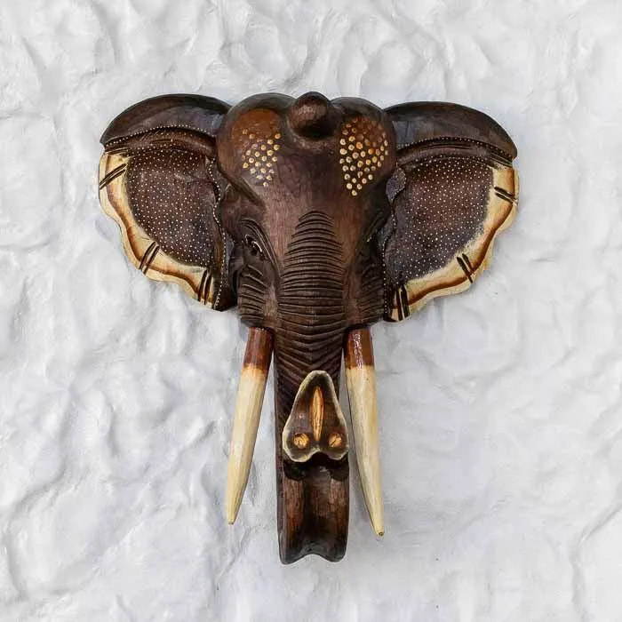 Cabeç de Elefante em Madeira 50cm