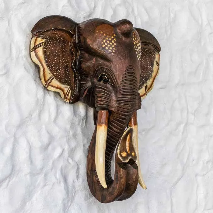 Cabeç de Elefante em Madeira 50cm