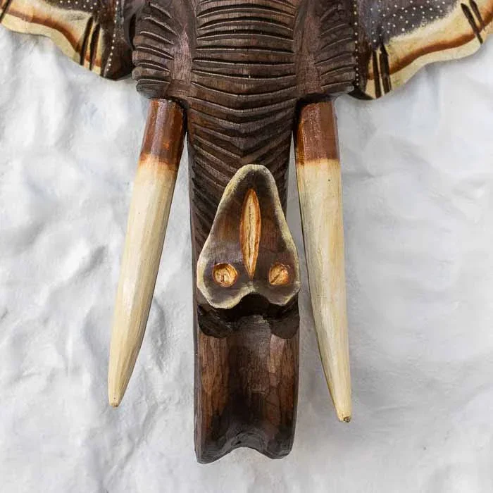 Cabeç de Elefante em Madeira 50cm
