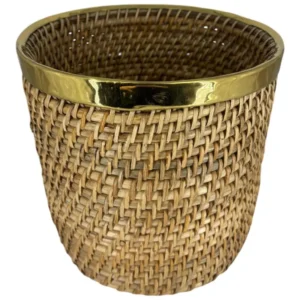 Cachepot Fibra com Latão G