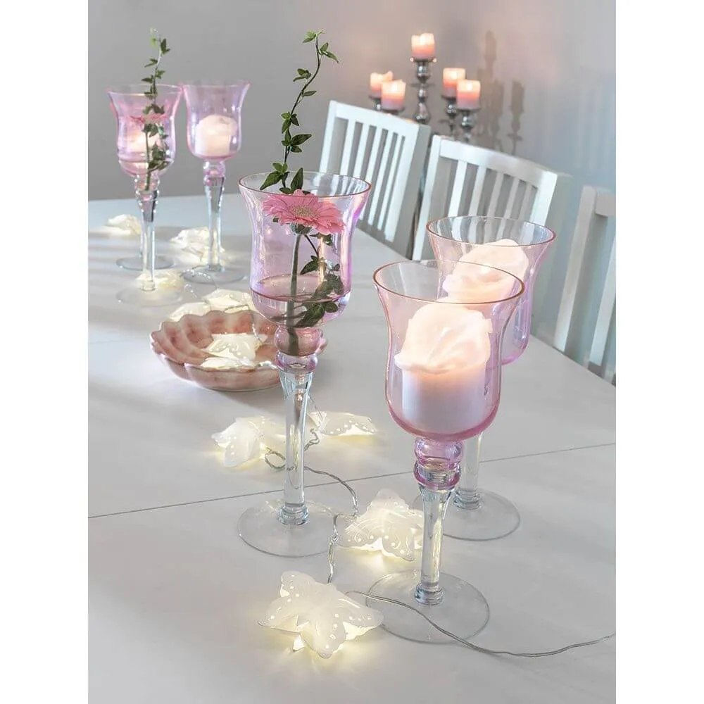 Cadeia de luzes decorativas LED borboletas de papel branco 12 díodos brancos quentes