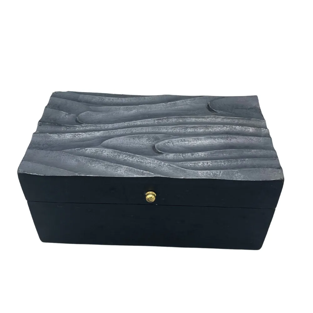 Caixa Multiusos 22x12x10cm Preto com Redemoinhos