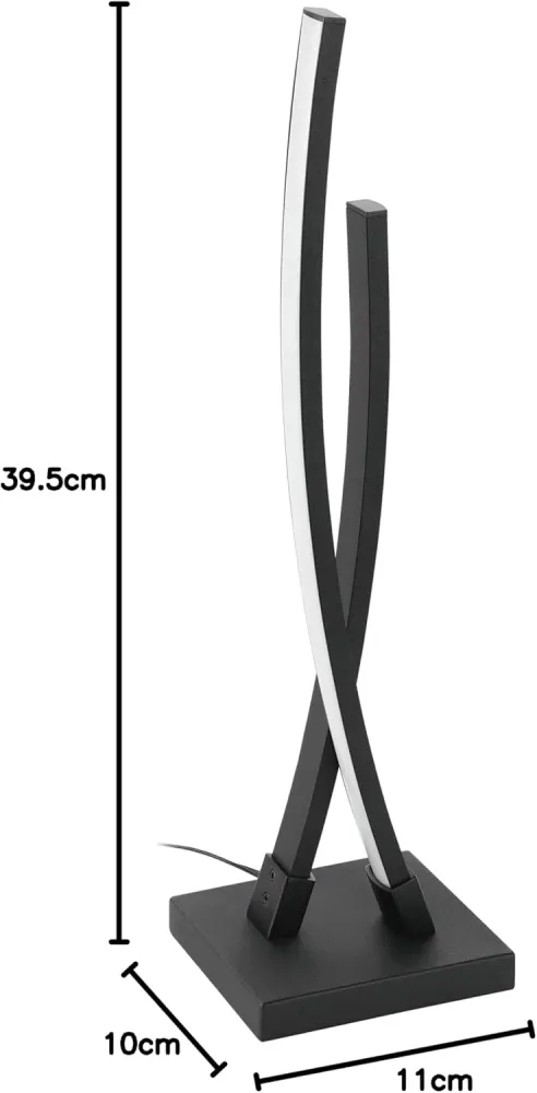 Candeeiro de mesa LED Roupão de mesa, candeeiro de cabeceira minimalista, candeeiro de mesa de metal preto e plástico em b...