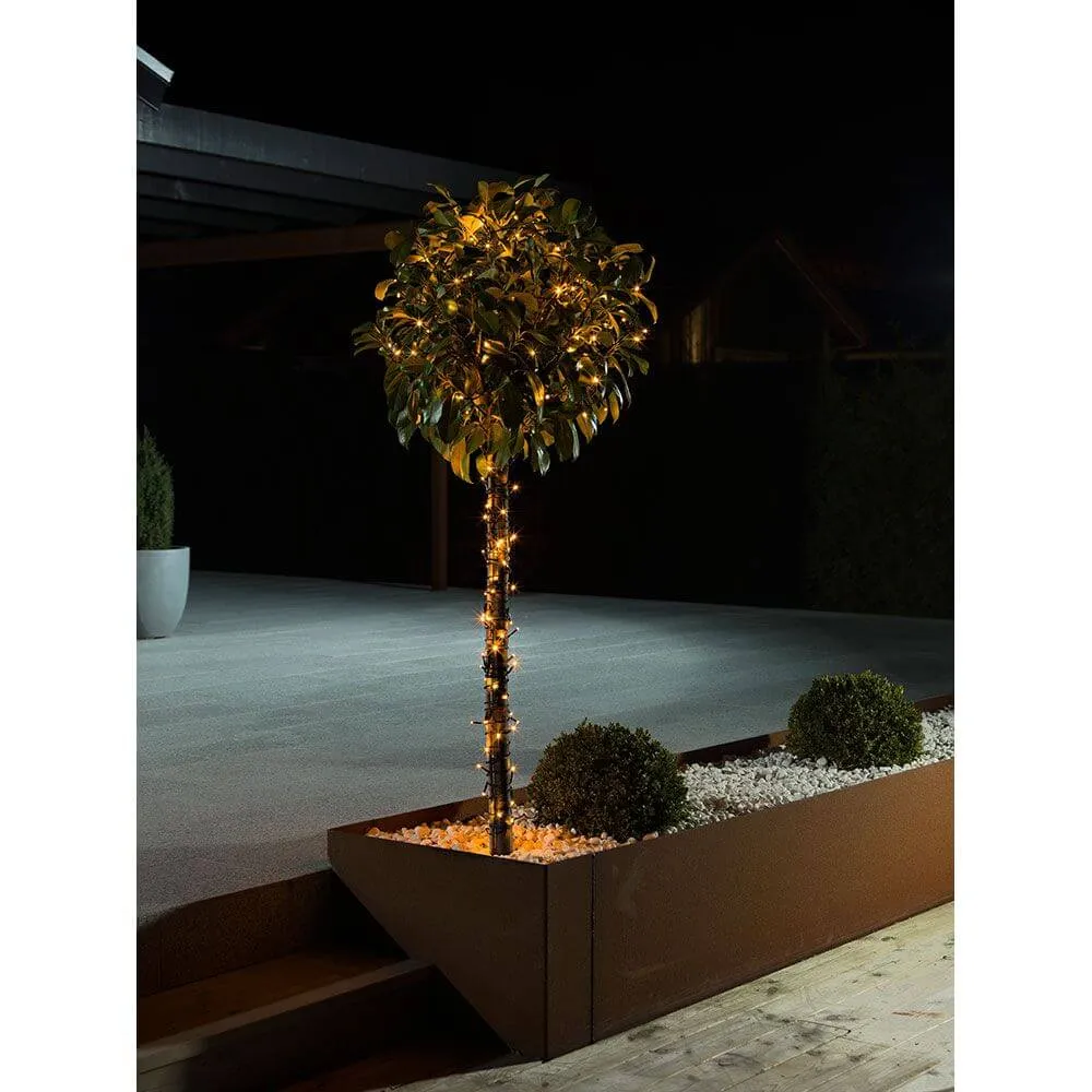 Candeeiros de fadas LED com efeito de brilho 120 díodos de cor âmbar (60 brilhantes) IP44