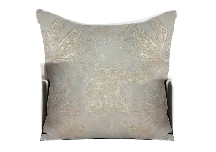 Capa de Almofada com Folhas Elegantes Bege