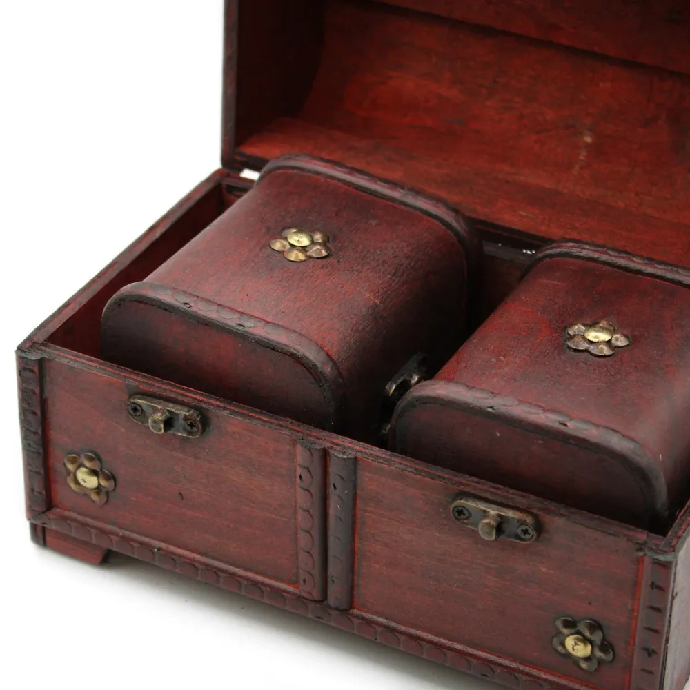 Conjunto de 3 Caixas Vintage com Ferragens em Latão