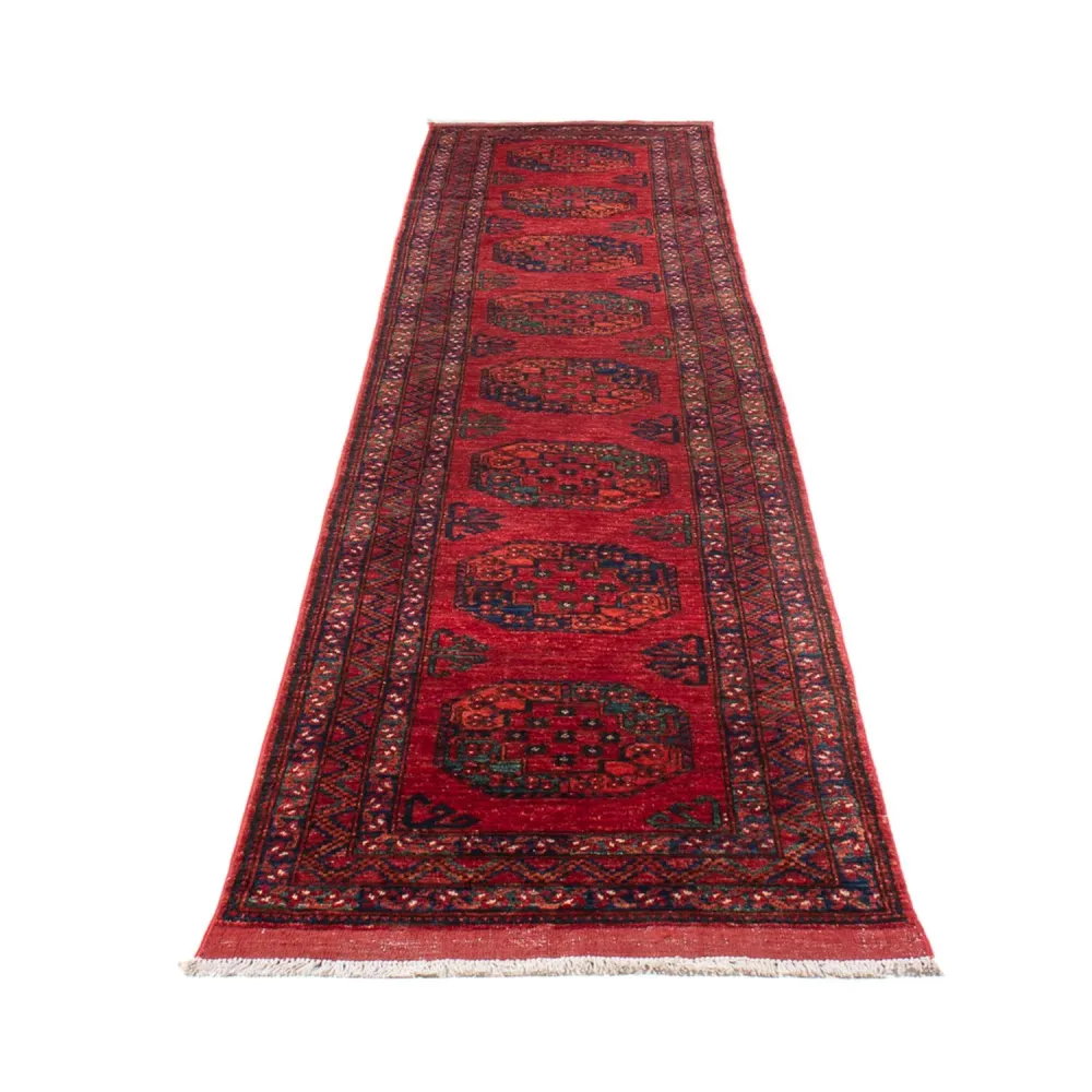 Corredor Tapete afegão - 395 x 76 cm - vermelho