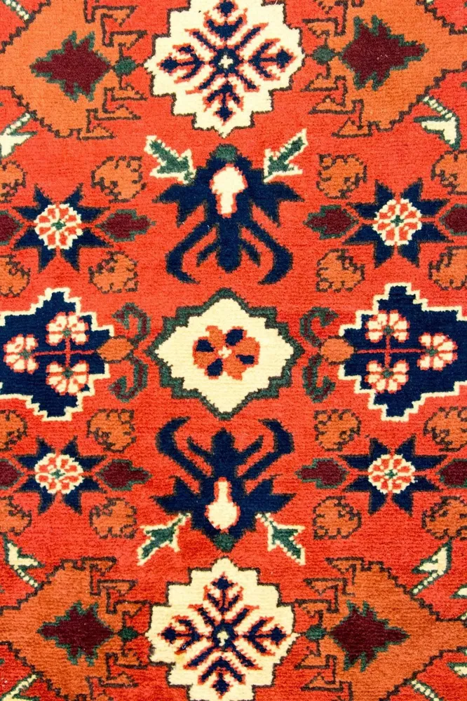 Corredor Tapete afegão - Hatshlu - 305 x 84 cm - laranja