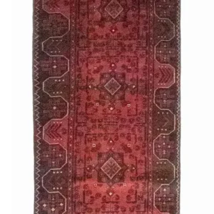 Corredor Tapete afegão - Kunduz - 295 x 75 cm - vermelho