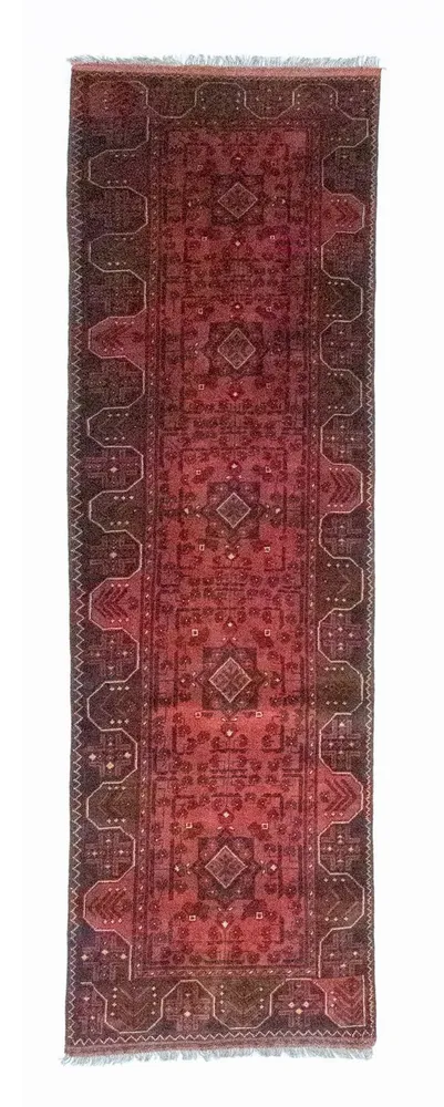 Corredor Tapete afegão - Kunduz - 295 x 75 cm - vermelho