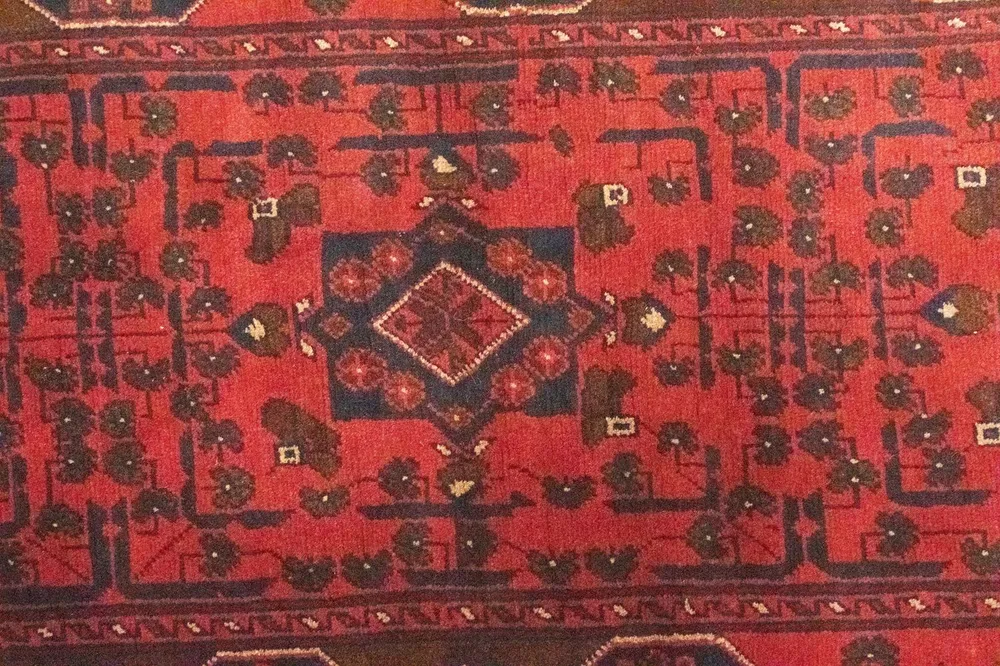 Corredor Tapete afegão - Kunduz - 295 x 75 cm - vermelho