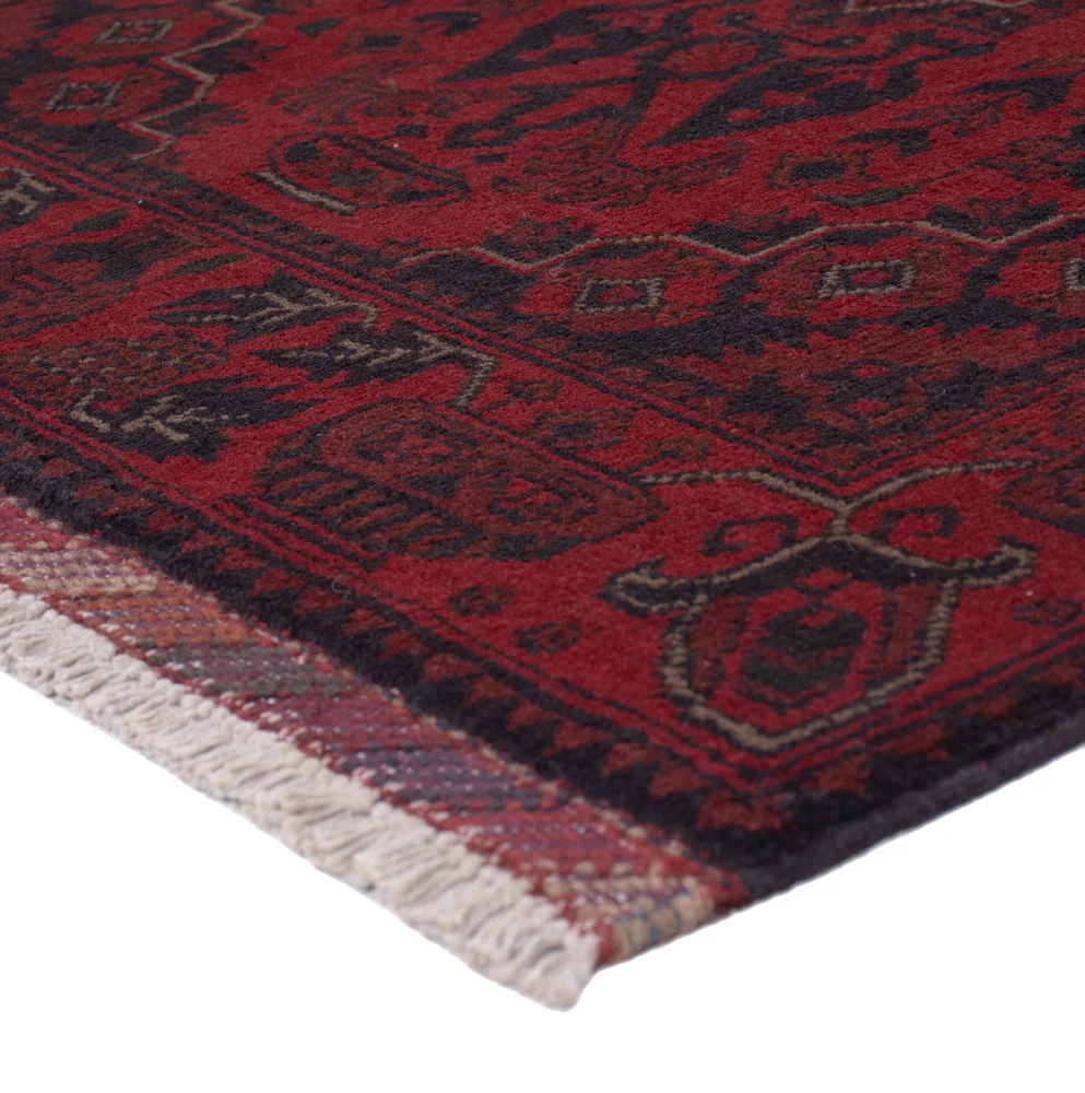 Corredor Tapete afegão - Kunduz - 298 x 81 cm - vermelho escuro