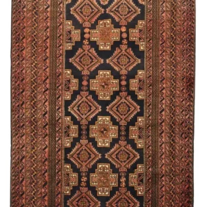 Corredor Tapete Baluch - 186 x 101 cm - castanho escuro
