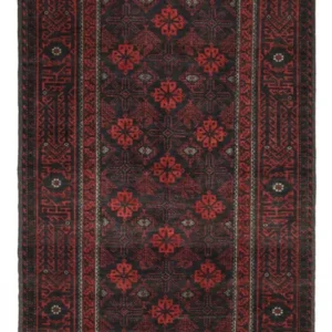 Corredor Tapete Baluch - 193 x 104 cm - vermelho escuro