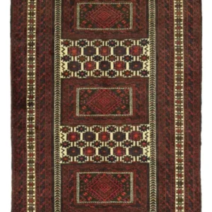 Corredor Tapete Baluch - 194 x 102 cm - vermelho escuro